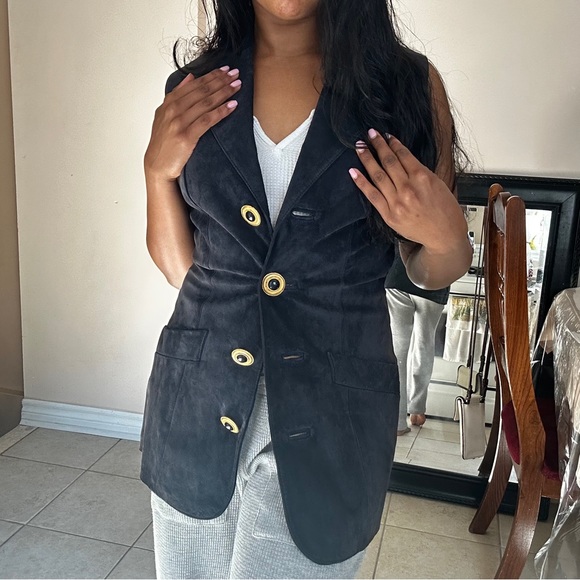 Danier Dark Navy Vest Vintage - Picture 1 of 14